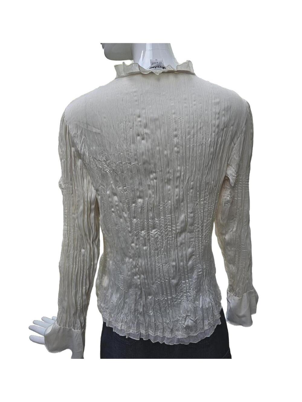 Vintage Peter Nygard Pleated Ruffle Front Blouse Size 14 Romantic, Victoriana - Picture 5 of 14